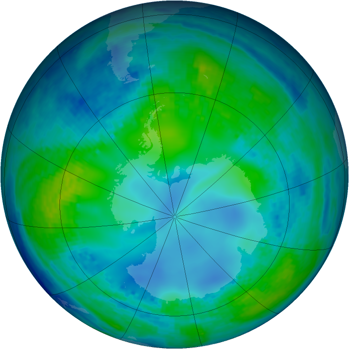 Antarctic ozone map for 12 May 2004